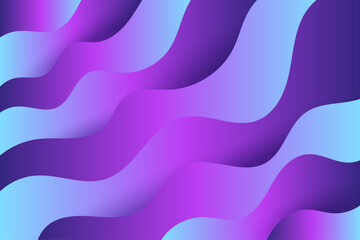 Dynamic motion of smooth abstract waves in a gradient of purple hues forming a soft and blurred background design