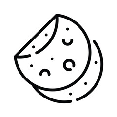 An editable outline icon of rolled tortilla wrap