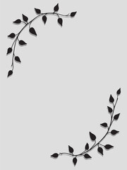 flower minimalist frame , plant frame simple , frame for card invitation