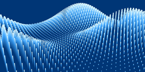 Abstract data wave background. Vertical lines forming a dynamic wave surface. Modern digital design.