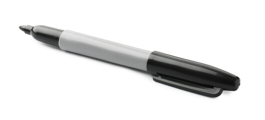 One black color marker isolated on white