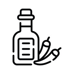 Easy to edit linear icon of chili sauce jar