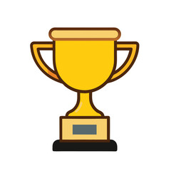 Gold Cup Isolated on White Background – Excellence and Victory Award Vector Illustration