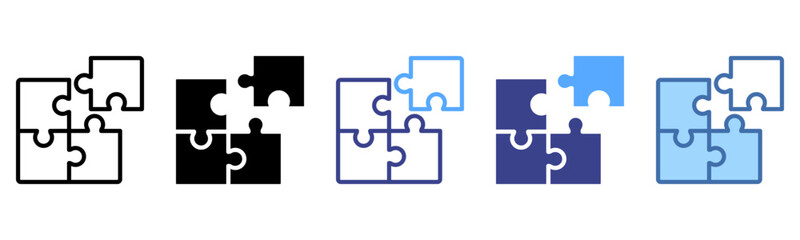 Puzzle icon sheet multi style collection