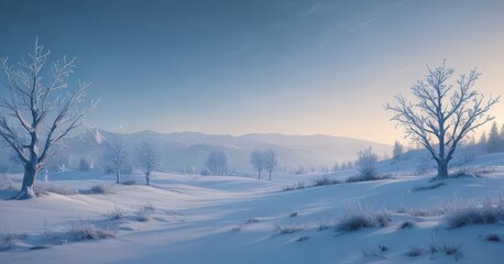 Obraz premium Frosty blue winter landscape with delicate snowflake silhouettes , snow, pattern