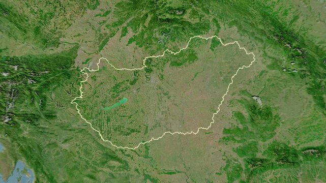 Hungary map - solid. Border. 