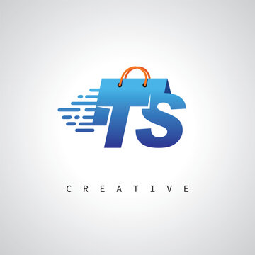 TS Monogram Shopping Logo &ndash; Creative Vector Design for Modern E-commerce Branding