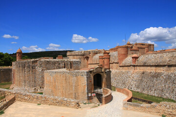 Panoramic view of Salses fortress, Salses-le-Château, Eastern Pyrenees, Languedoc-Roussillon region
