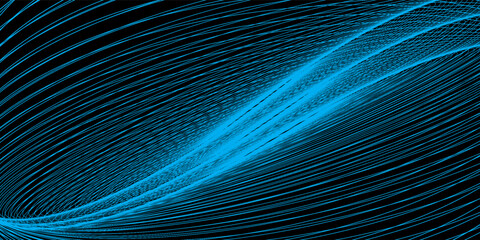 Abstract blue gradient background with shining lines waves. Minimalist background for banner, poster, cover, brochure, flyer, website