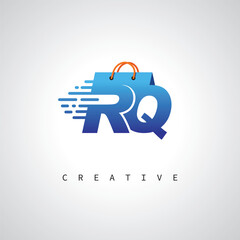 RQ Monogram Shopping Logo – Creative Vector Design for Modern E-commerce Branding