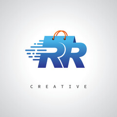 RR Monogram Shopping Logo – Creative Vector Design for Modern E-commerce Branding