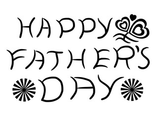 Happy Fathers Day elegant calligraphy quote. Poster template for Father's Day with hand drawn text. Handwritten text on Father's Day with love vector logo.