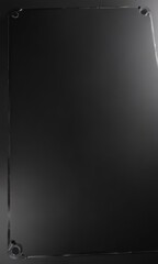 High-gloss black aluminum plate, industrial aesthetic ,  elegant,  sharp