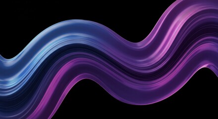 Obraz premium Abstract Purple and Blue Swirling Waves Dynamic Fluid Motion Background Design