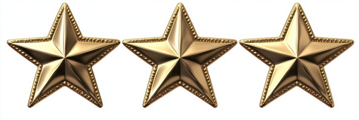 General Stars Insignia: American Army Rank with Four Stars Isolated
