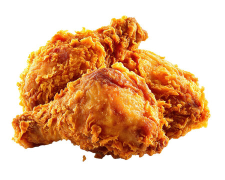 Fried chicken  on a white background.