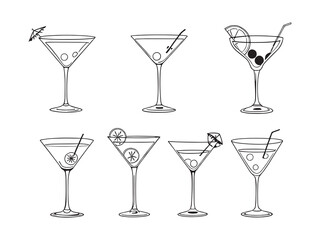 Martini Cocktail Simple Drawing