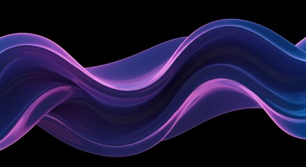 Abstract Purple and Violet Wave Flowing Design Elegant Swirls 3D Render Background