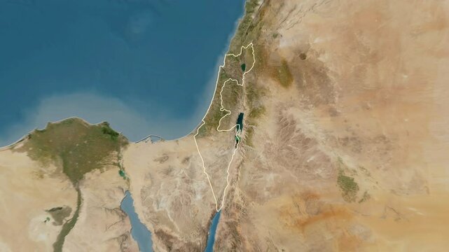 Israel map - solid. Border. 