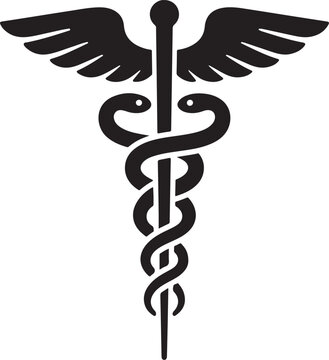 caduceus medical icon, medical caduceus silhouette vector, madical logo