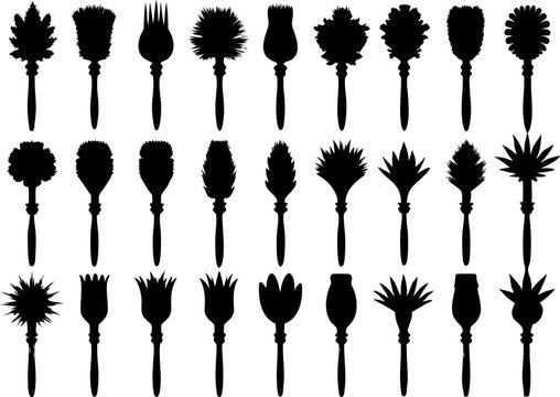 Set of droing brush strokes, vector graphic elements  