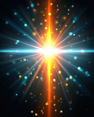 Fototapeta premium Radiant colored light burst with glowing effects against a dark background