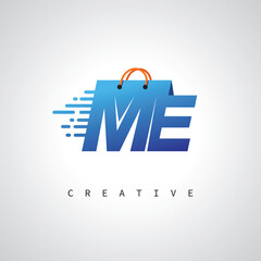 ME Monogram Shopping Logo &ndash; Creative Vector Design for Modern E-commerce Branding