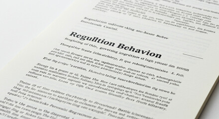 Fototapeta premium Page revealing cryptic Regulltion Behavion writing