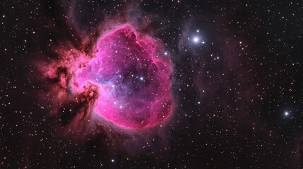 Glowing Star. Long Exposure of Bubble Nebula in the Universe