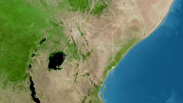 Kenya map - solid. Border. 