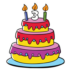 Celebration Number Cake Graphics