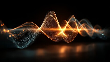 Abstract concept of frequency resonance and vibration energy in motion. Dynamic waveforms and oscillation patterns represent sound, physics, and harmonic movement in scientific visualization.