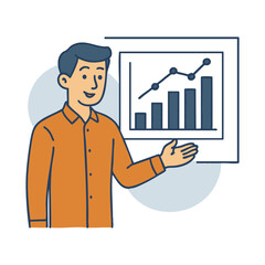 Man Presenting Business Chart Illustration