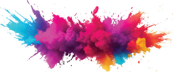 Vibrant Watercolor Splash and Brush Strokes, Imbuing the Canvas with Colorful and Bold Stains, Splashes, and Streaks, All Set Against a Clean White Background for a Contemporary and Artistic Flair.
