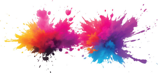Vibrant Watercolor Splash and Brush Strokes, Imbuing the Canvas with Colorful and Bold Stains, Splashes, and Streaks, All Set Against a Clean White Background for a Contemporary and Artistic Flair.
