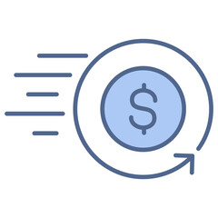 Instant Refund Blue Icon