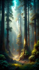 Obraz premium Enchanted Forest Morning Light