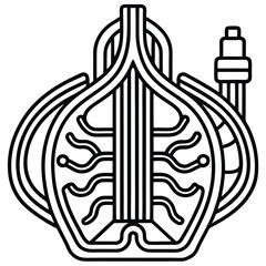vector illustration showing neuronal communication with signal waves.