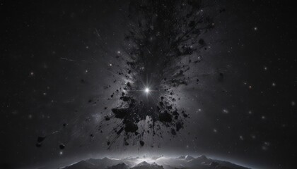 Dazzling star cluster, inky black canvas  Celestial panorama , interstellar, sparkling, cosmoscape