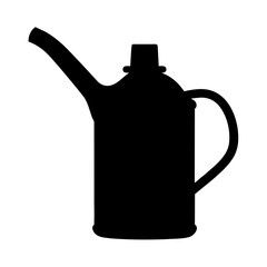 Obraz premium Black silhouette of a vintage oil can with a spout and handle