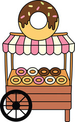 Donut street food illustration