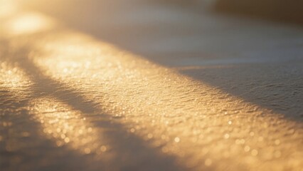 Abstract Golden Sunlight Patterns on Textured Surface with Soft Gradient Lighting and Warm Color Palette, f/2.0 Aperture and Minimal Blurred Background