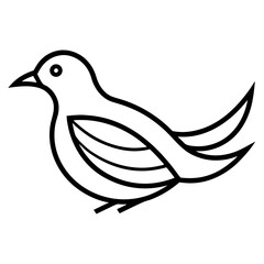 Bird logo line art icon on white background.