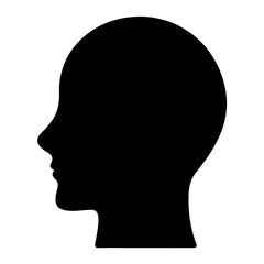 Silhouette of human head profile in black against a white background.
