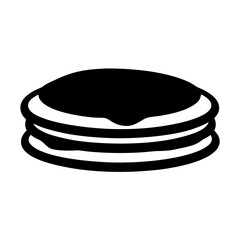 Simple monochromatic illustration of a stack of delicious pancakes with syrup
