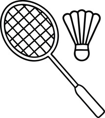 badminton racket with shuttlecock