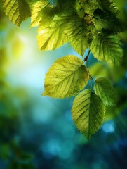 A 4K photo of green Leaves Sunlight - Nature Background.
