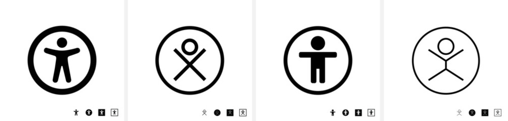 Barrierefrei Icon für Websites als Pfaddatei; Strichsymbole als editierbare Linien; Barrierefreiheits- stärkungsgesetz (BFSG), Inklusion & European Accessibility Act (EAA)