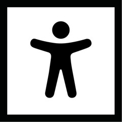 Barrierefrei Icon für Websites als Pfaddatei; Strichsymbole als editierbare Linien; Barrierefreiheits- stärkungsgesetz (BFSG), Inklusion & European Accessibility Act (EAA)