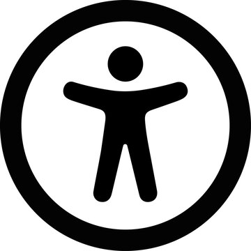 Barrierefrei Icon f&uuml;r Websites als Pfaddatei; Strichsymbole als editierbare Linien; Barrierefreiheits- st&auml;rkungsgesetz (BFSG), Inklusion & European Accessibility Act (EAA)